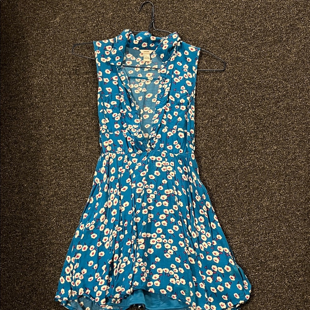 7/$20 Forever 21 Floral Blue Sleeveless Dress 7/$20